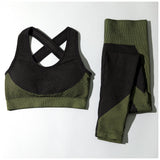 Textured Leggings & Sports Bra Activewear Set - Aaria Tees Aaria Tees