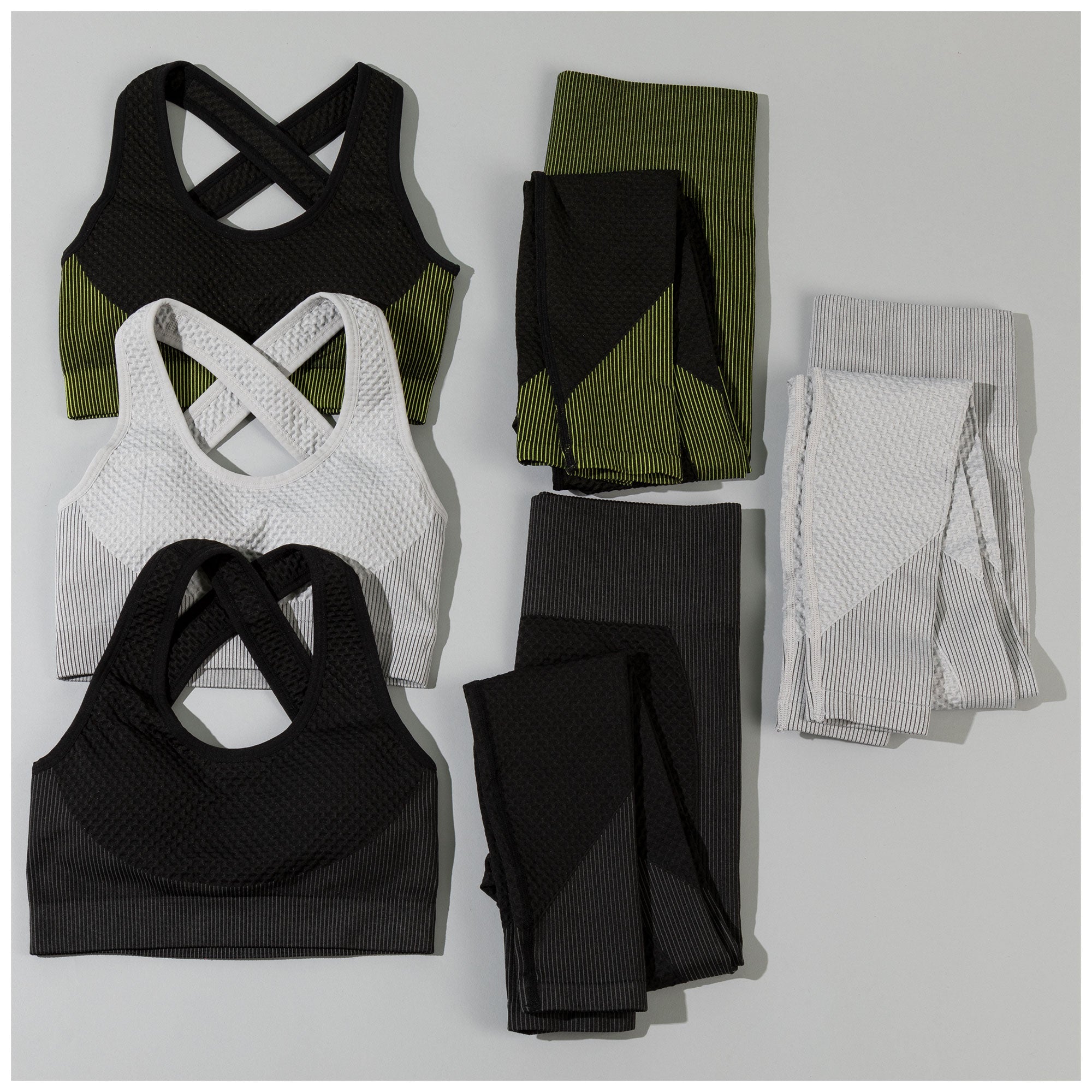 Textured Leggings & Sports Bra Activewear Set - Aaria Tees Aaria Tees