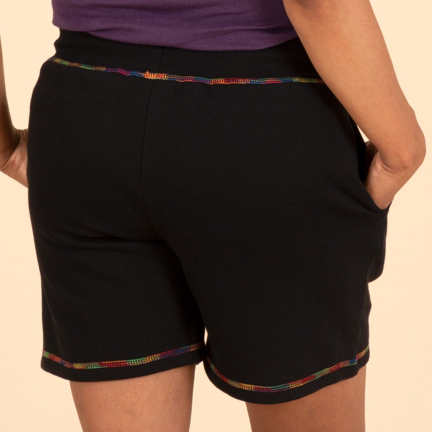 Rainbow Paw Black Board Shorts - Aaria Tees Aaria Tees