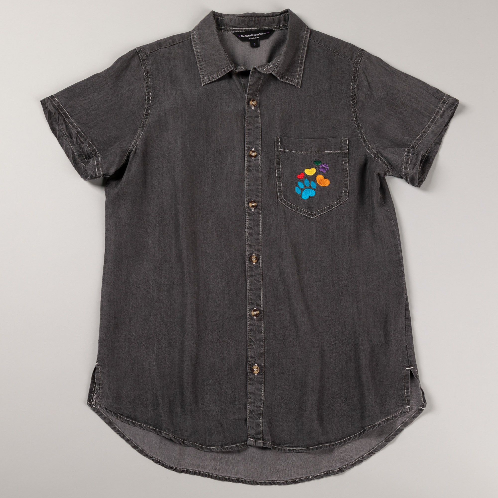 Paw Print Short Sleeve Camp Shirt - Aaria Tees Aaria Tees