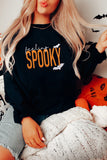 Black Feeling Spooky Halloween Embroidered Graphic Baggy Sweatshirt - Aaria Tees Aaria Tees