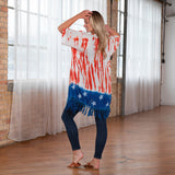 Stars & Stripes Handcrafted Lightweight Kimono - Aaria Tees Aaria Tees