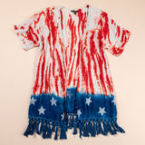 Stars & Stripes Handcrafted Lightweight Kimono - Aaria Tees Aaria Tees