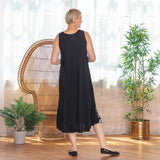 Black & White Print Sleeveless Midi Dress - Aaria Tees Aaria Tees