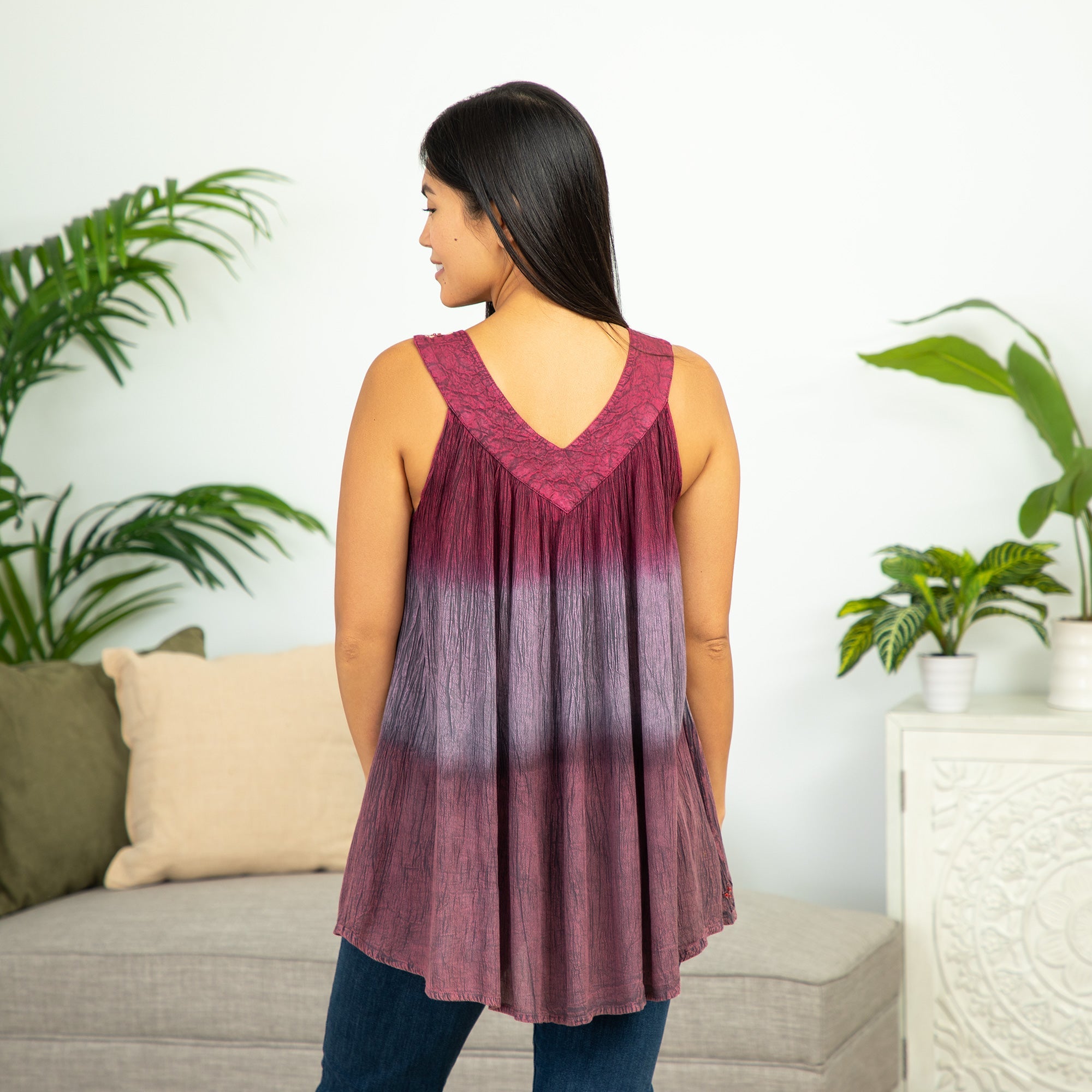 Block Printed Sleeveless Top - Aaria Tees Aaria Tees