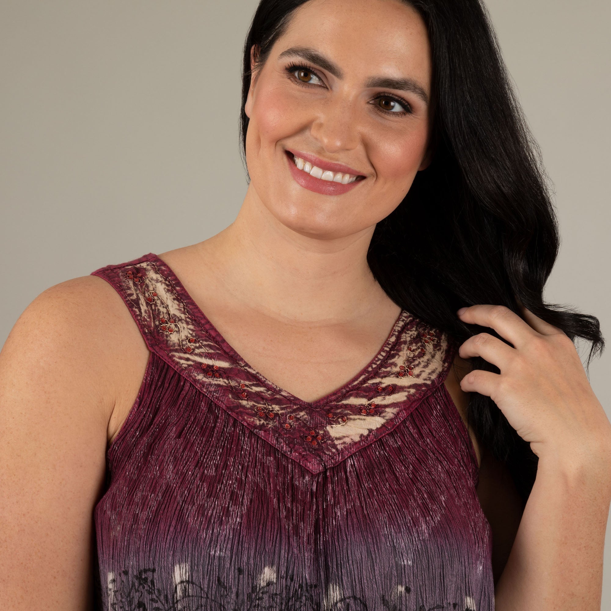 Block Printed Sleeveless Top - Aaria Tees Aaria Tees