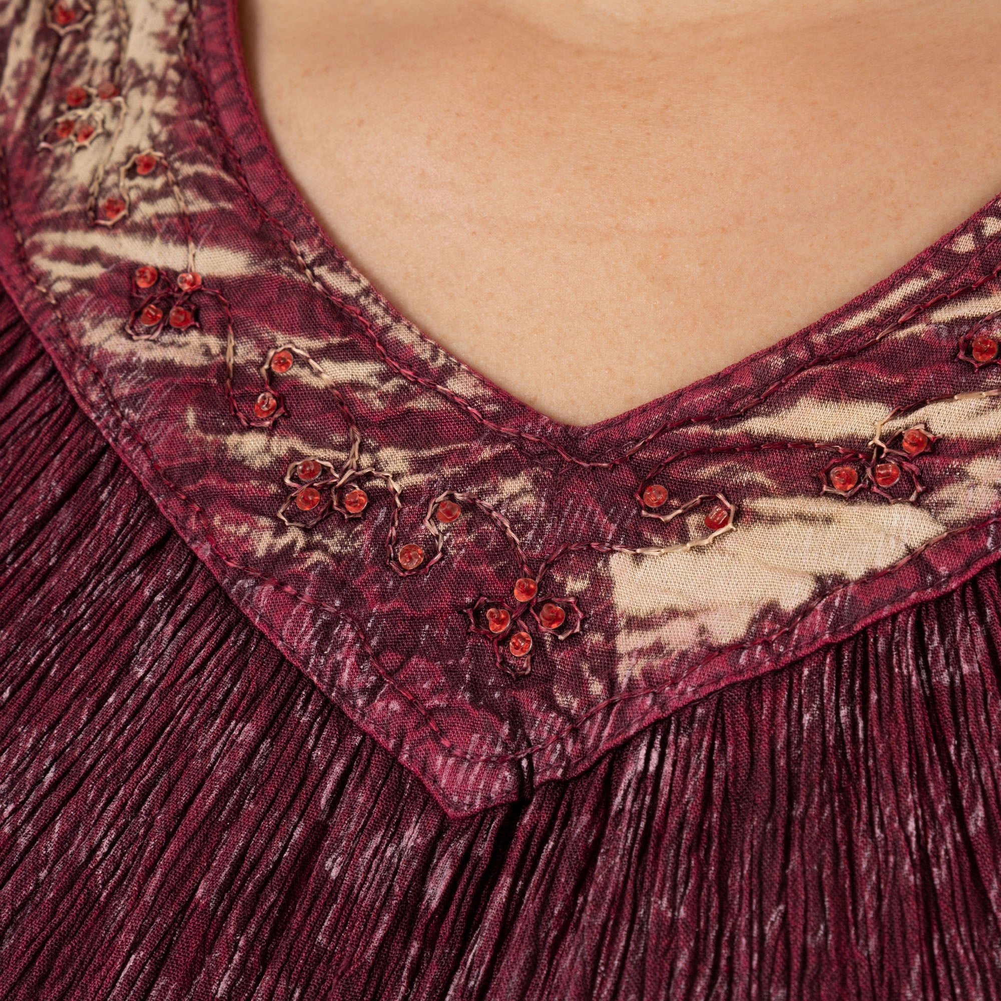 Block Printed Sleeveless Top - Aaria Tees Aaria Tees
