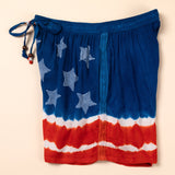 Stars & Stripes Hand Dyed Drawstring Shorts - Aaria Tees Aaria Tees