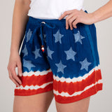 Stars & Stripes Hand Dyed Drawstring Shorts - Aaria Tees Aaria Tees