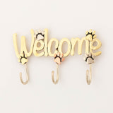 Welcome Paw Print Mixed Metal Sign with Hooks - Aaria Tees Aaria Tees