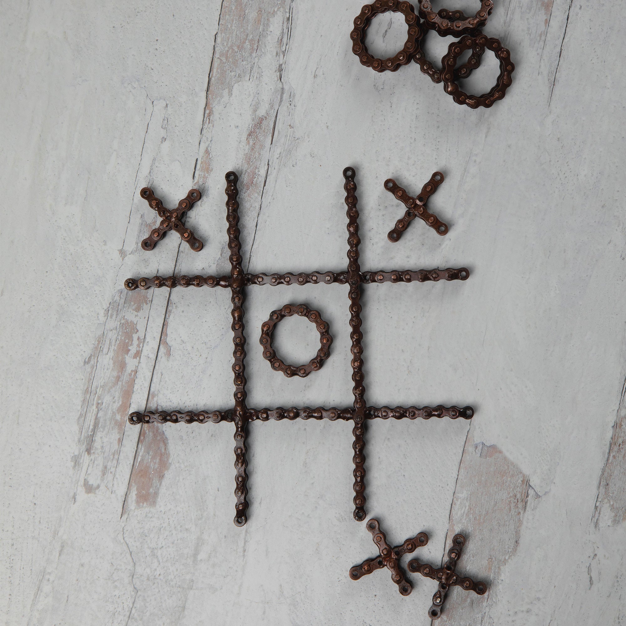Recycled Bike Gear Tic-Tac-Toe Set - Aaria Tees Aaria Tees