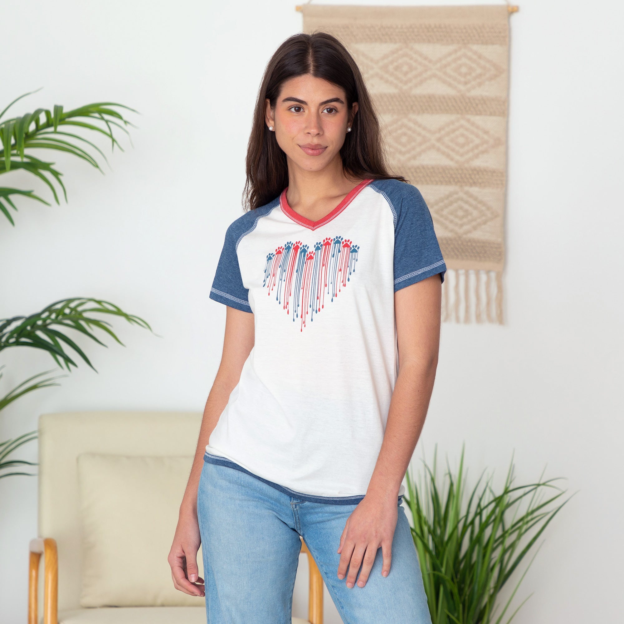 Patriotic Paw Raglan Tee - Aaria Tees Aaria Tees