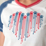 Patriotic Paw Raglan Tee - Aaria Tees Aaria Tees