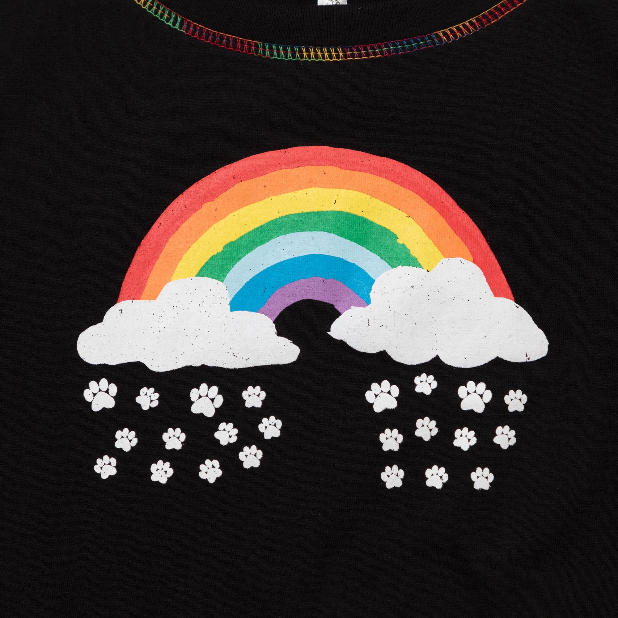 Paw Print Rainbow Short Sleeve T-Shirt - Aaria Tees Aaria Tees