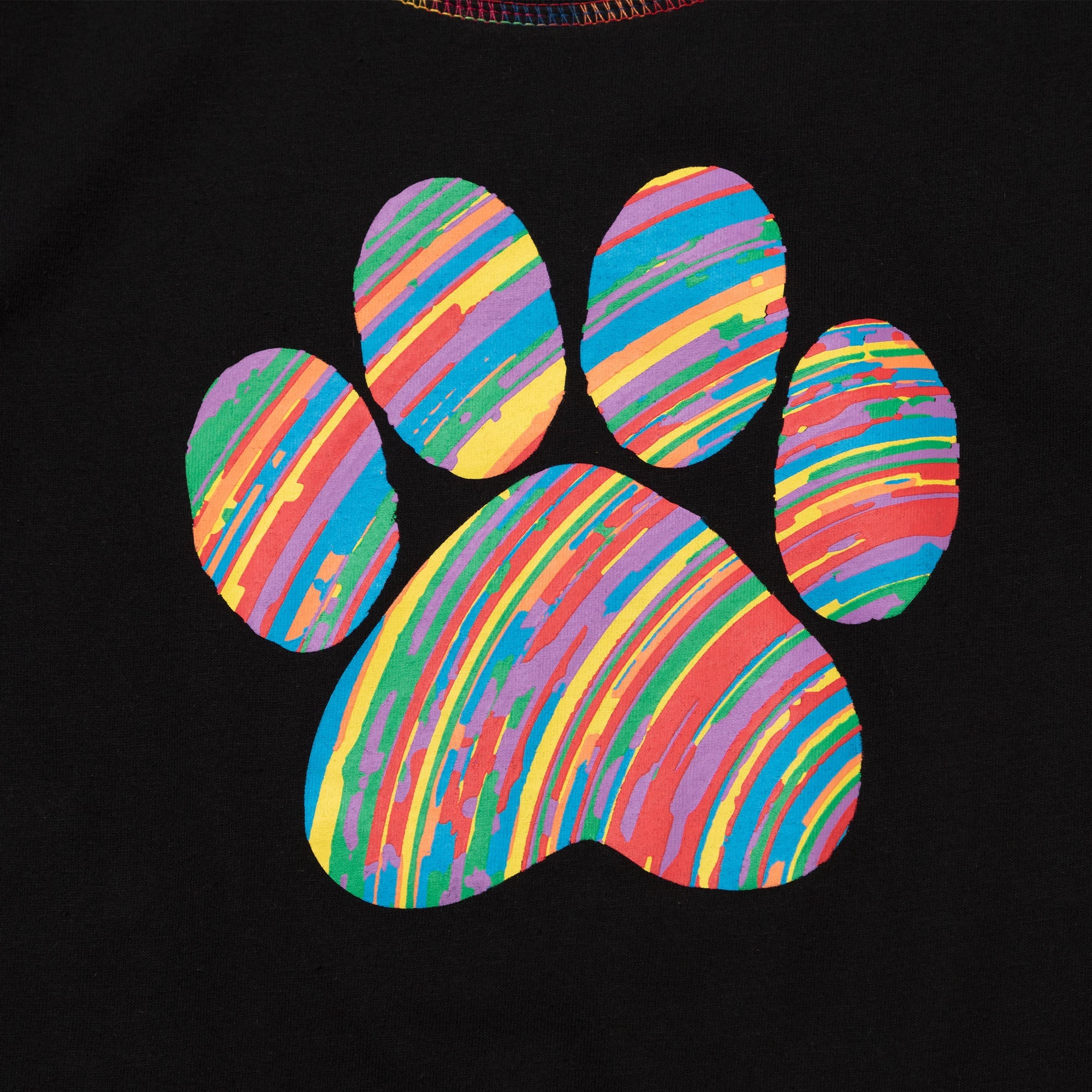 Paw Print Rainbow Short Sleeve T-Shirt - Aaria Tees Aaria Tees