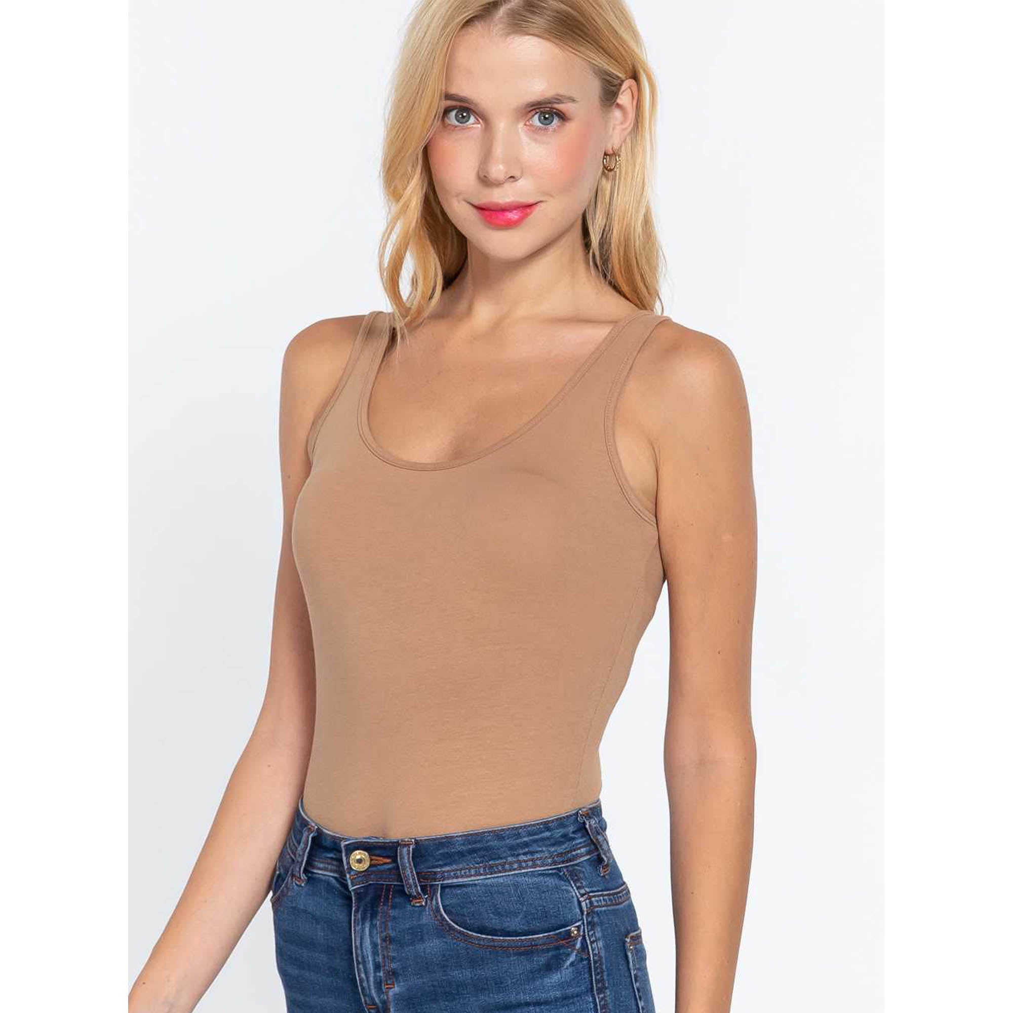 Women's Scoop Neck Tank Bodysuit - Aaria Tees Aaria Tees