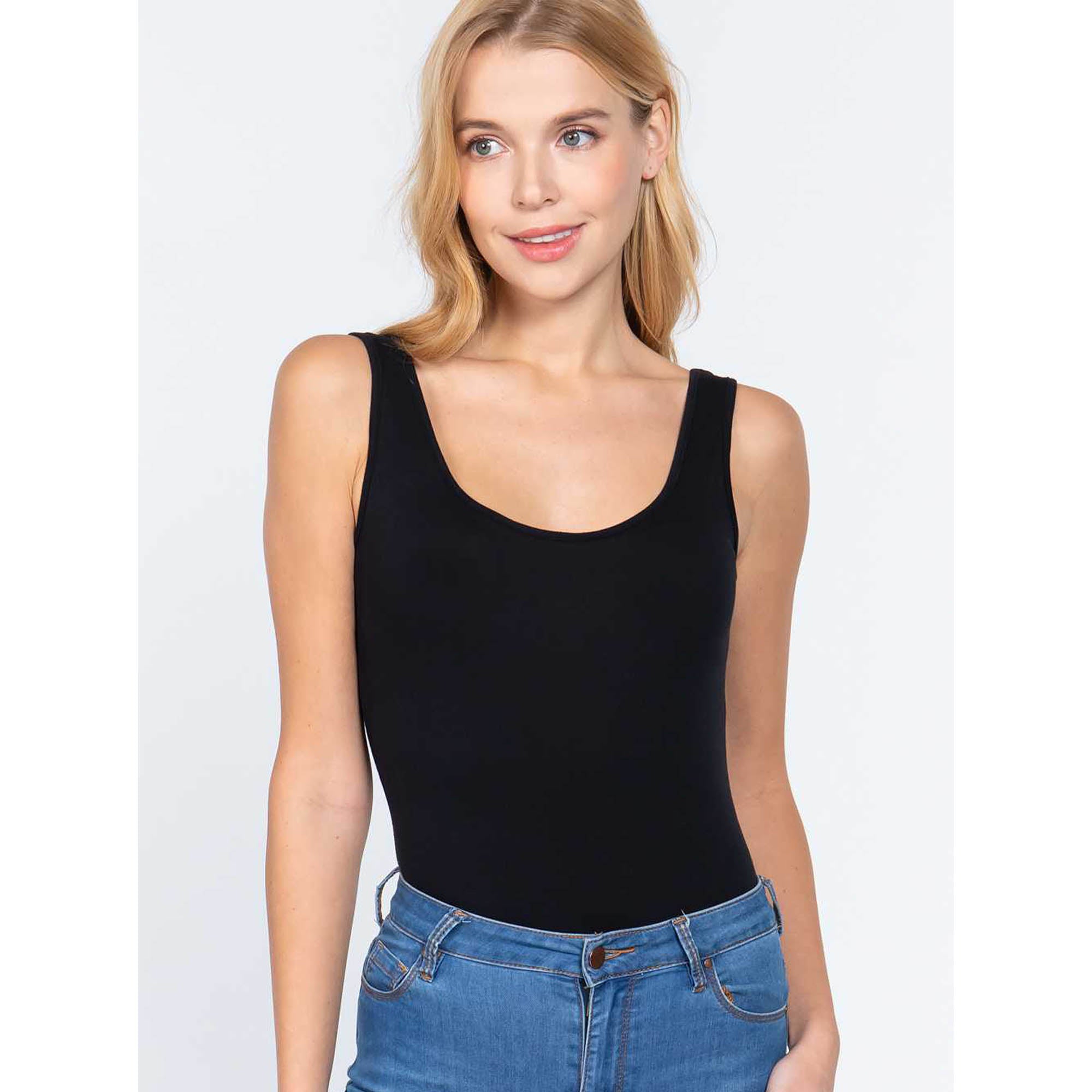 Women's Scoop Neck Tank Bodysuit - Aaria Tees Aaria Tees