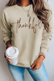 Parchment thankful Embroidered Drop Shoulder Pullover Sweatshirt Aaria Tees