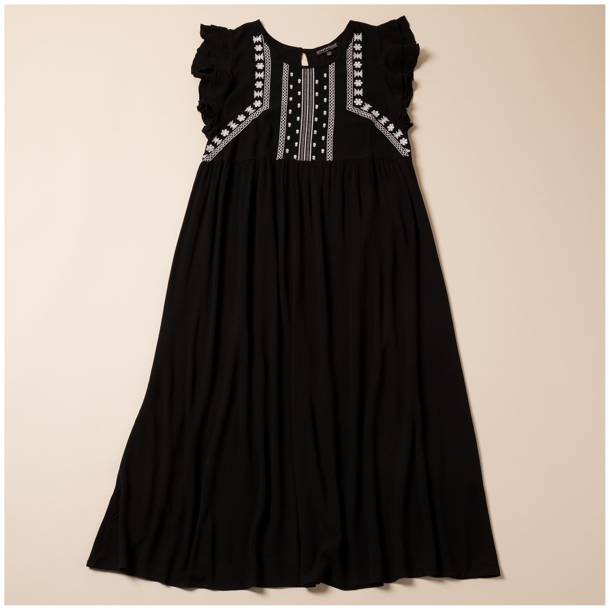 Midnight Garden Embroidered Long Dress - Aaria Tees Aaria Tees