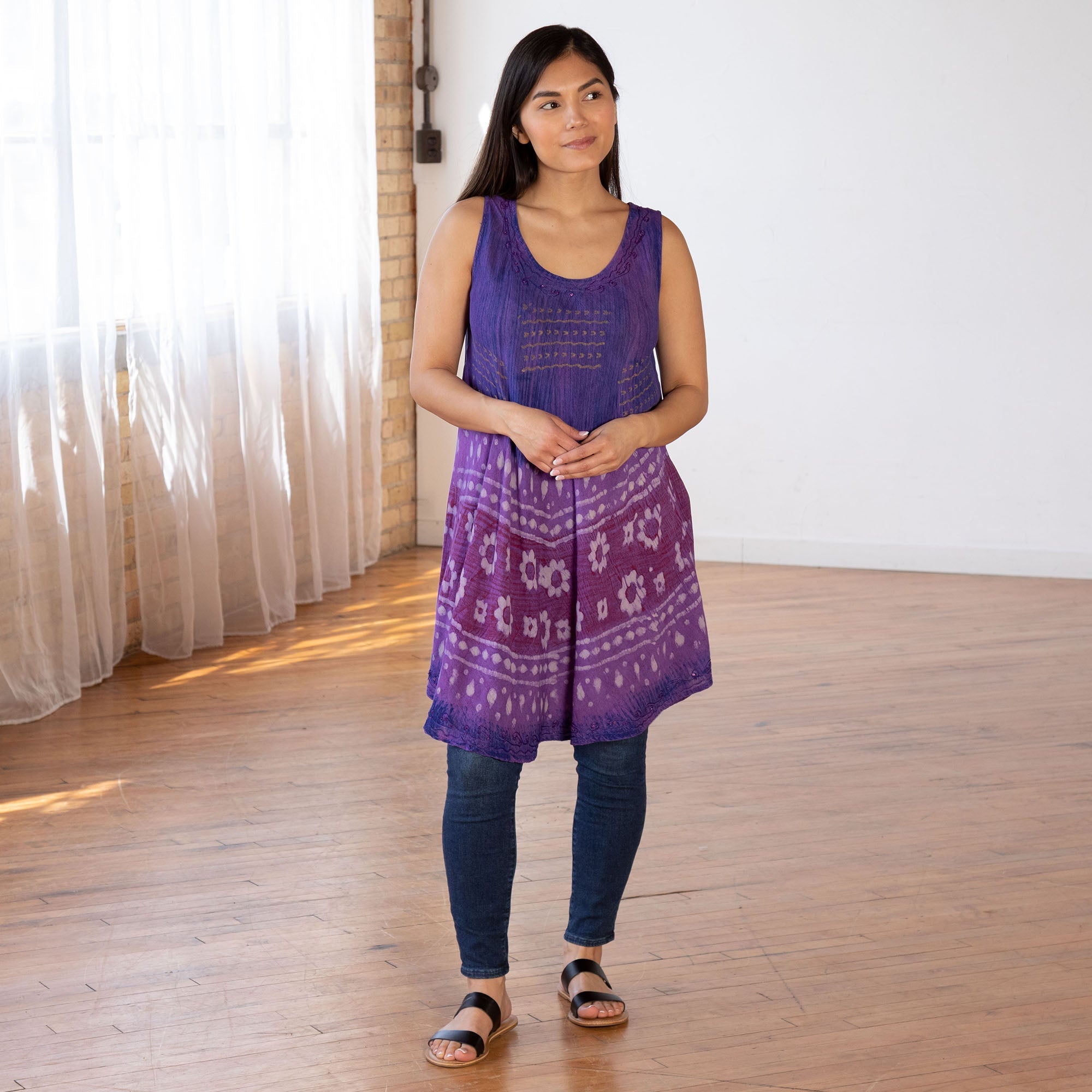 Purple Haze Hand Crafted Sleeveless Tunic - Aaria Tees Aaria Tees