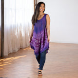 Purple Haze Hand Crafted Sleeveless Tunic - Aaria Tees Aaria Tees