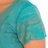 Swirling Sea Short Sleeve Ribbed Crew Neck Tee - Aaria Tees Aaria Tees