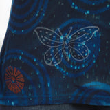 Blue Butterflies Short Sleeve Ribbed Crew Neck Tee - Aaria Tees Aaria Tees