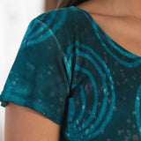 Blue Butterflies Short Sleeve Ribbed Crew Neck Tee - Aaria Tees Aaria Tees