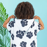 Paw Print Beach Towel Poncho - Aaria Tees Aaria Tees