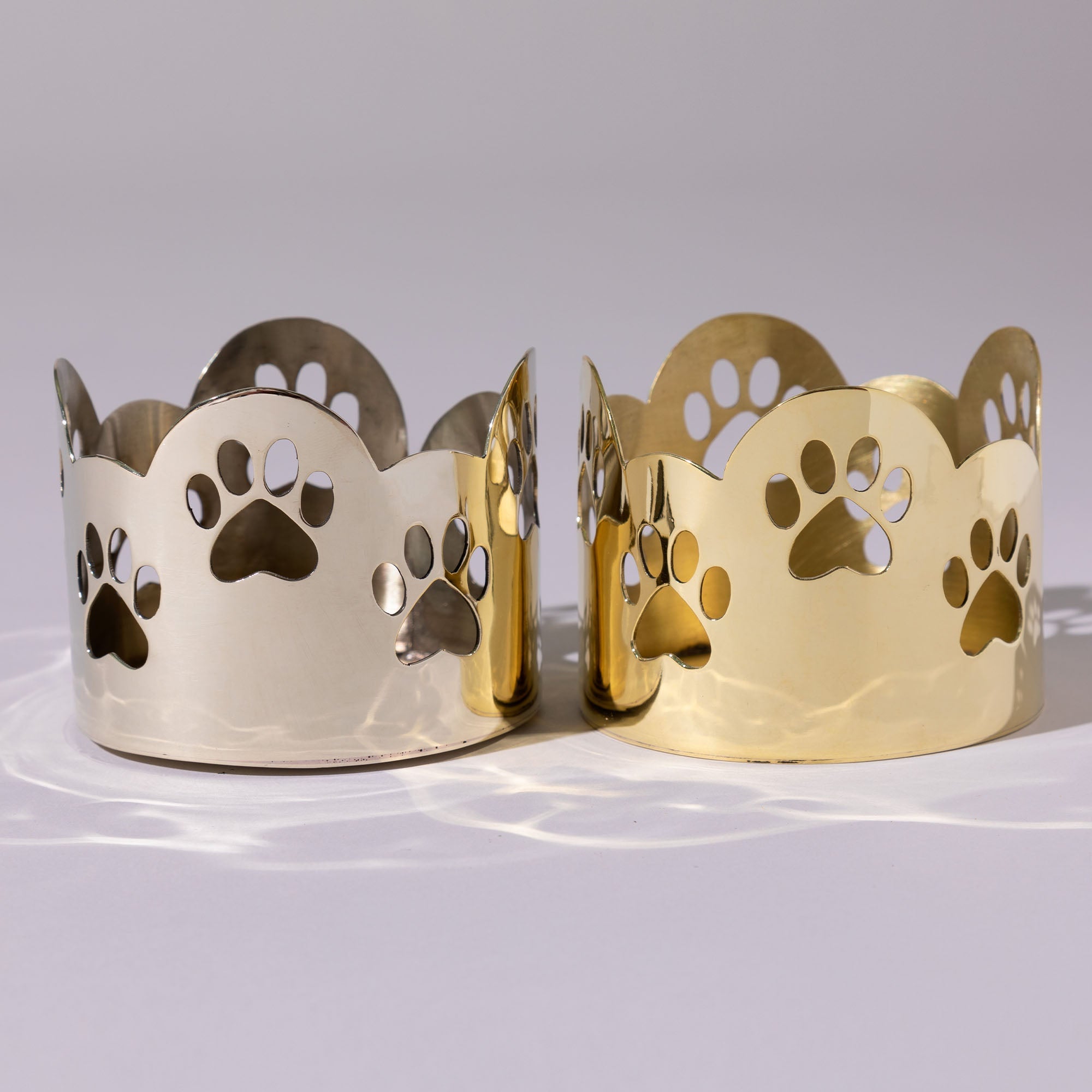 Paw Print Mixed Metal Candle Holder - Aaria Tees Aaria Tees