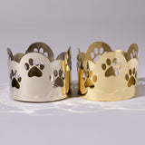 Paw Print Mixed Metal Candle Holder - Aaria Tees Aaria Tees