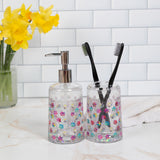 Paw Print Acrylic Soap Dispenser & Toothbrush Holder Set - Aaria Tees Aaria Tees
