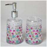 Paw Print Acrylic Soap Dispenser & Toothbrush Holder Set - Aaria Tees Aaria Tees