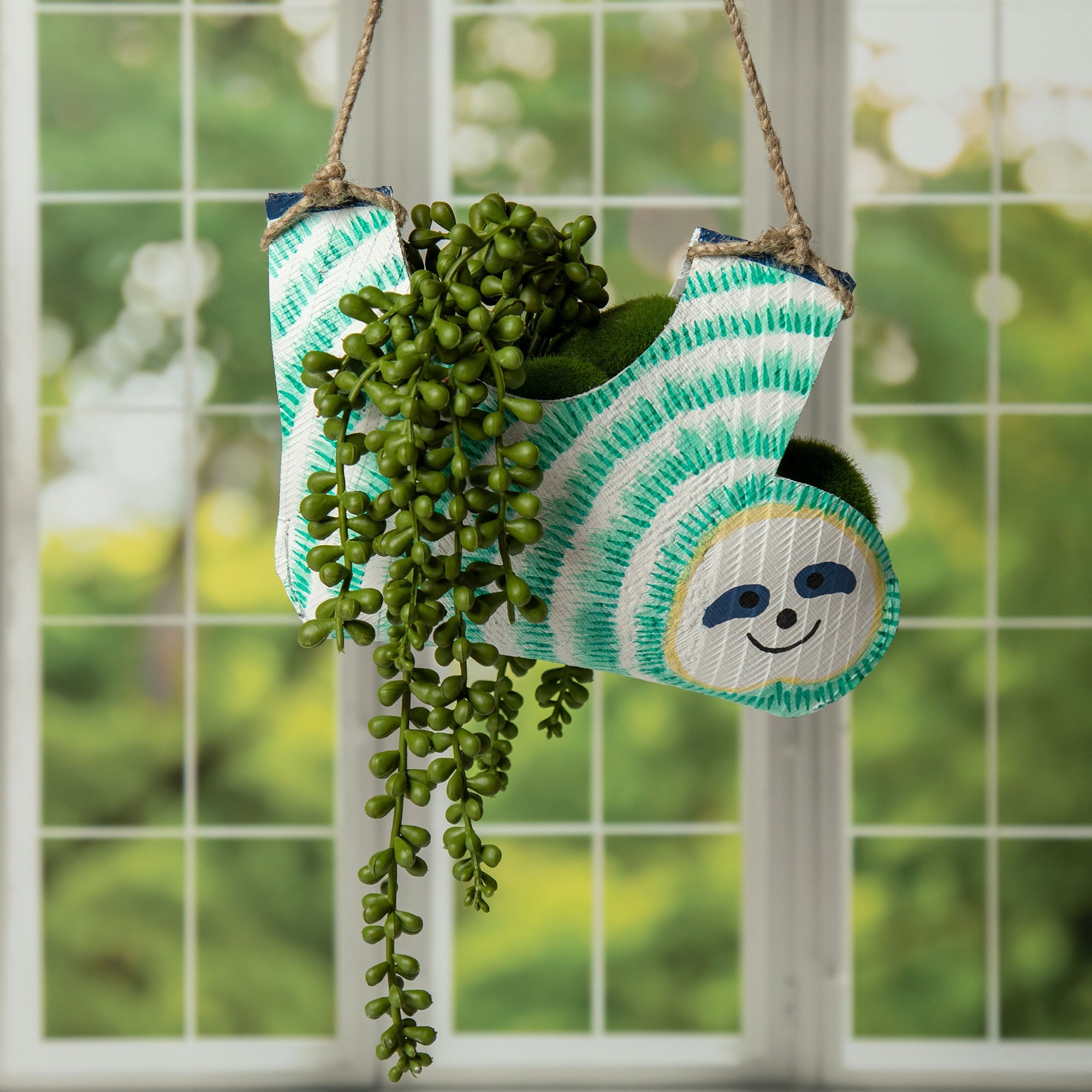 Hand Painted Upcycled Sloth Planter - Aaria Tees Aaria Tees