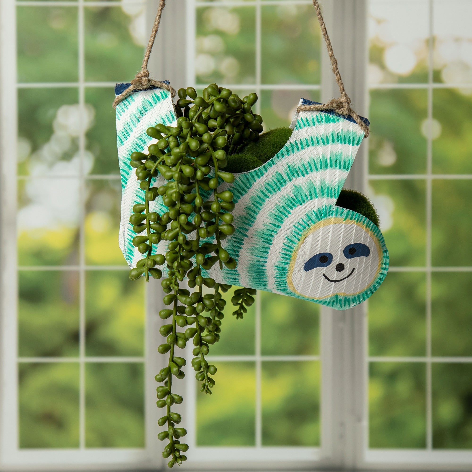 Hand Painted Upcycled Sloth Planter - Aaria Tees Aaria Tees