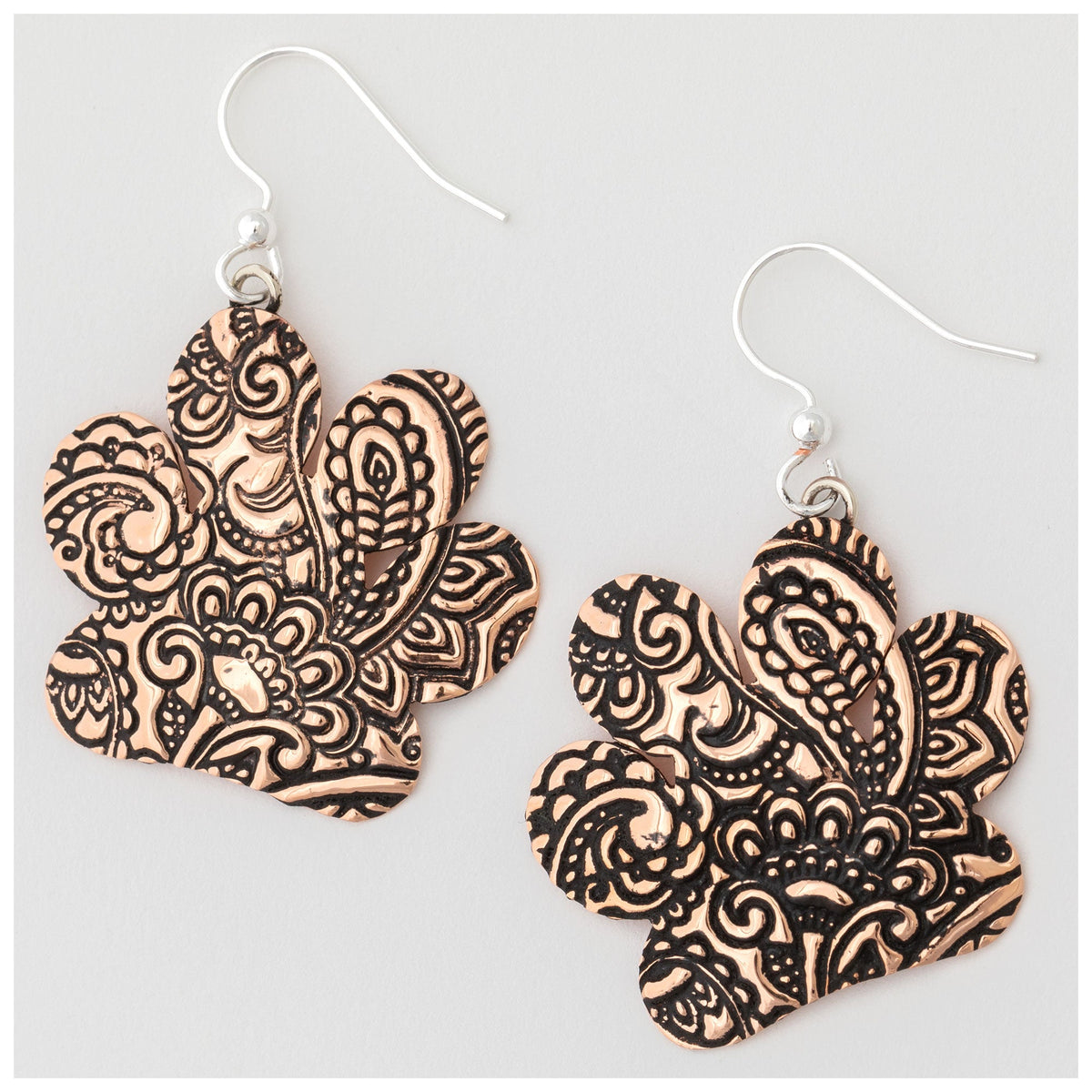 Paisley Paws Mixed Metal Earrings - Aaria Tees