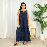 Lattice Long Tiered Dress - Aaria Tees Aaria Tees