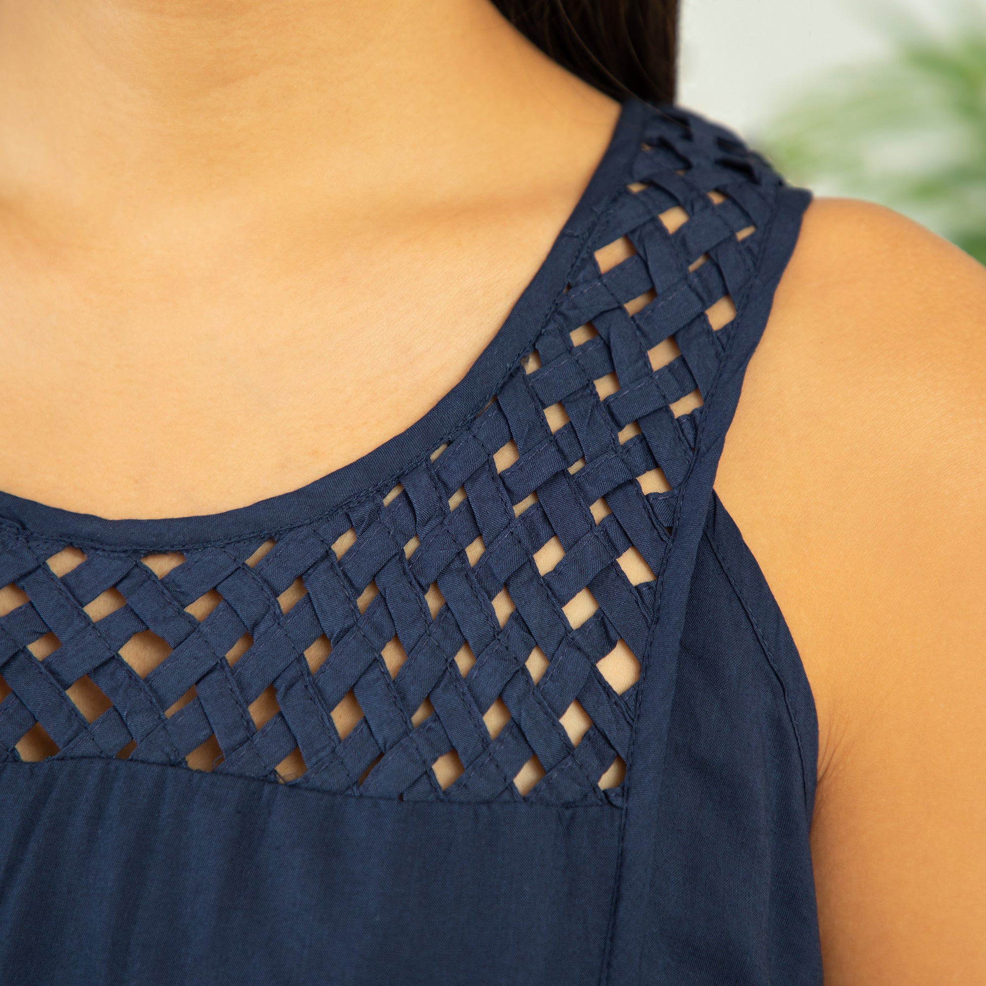 Lattice Long Tiered Dress - Aaria Tees Aaria Tees