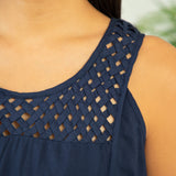 Lattice Long Tiered Dress - Aaria Tees Aaria Tees
