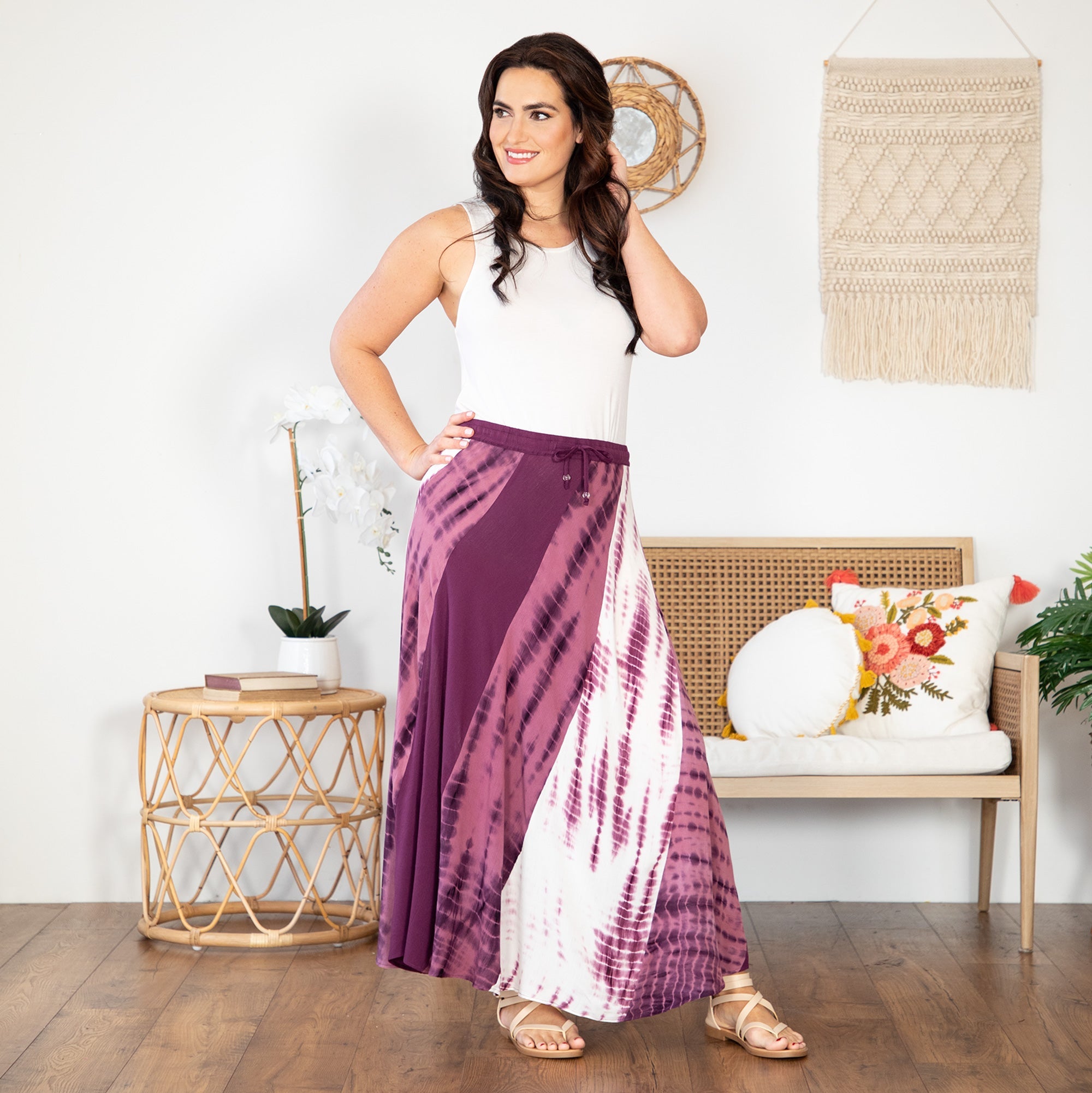 Twisted Maxi Tie-Dye Skirt - Aaria Tees Aaria Tees