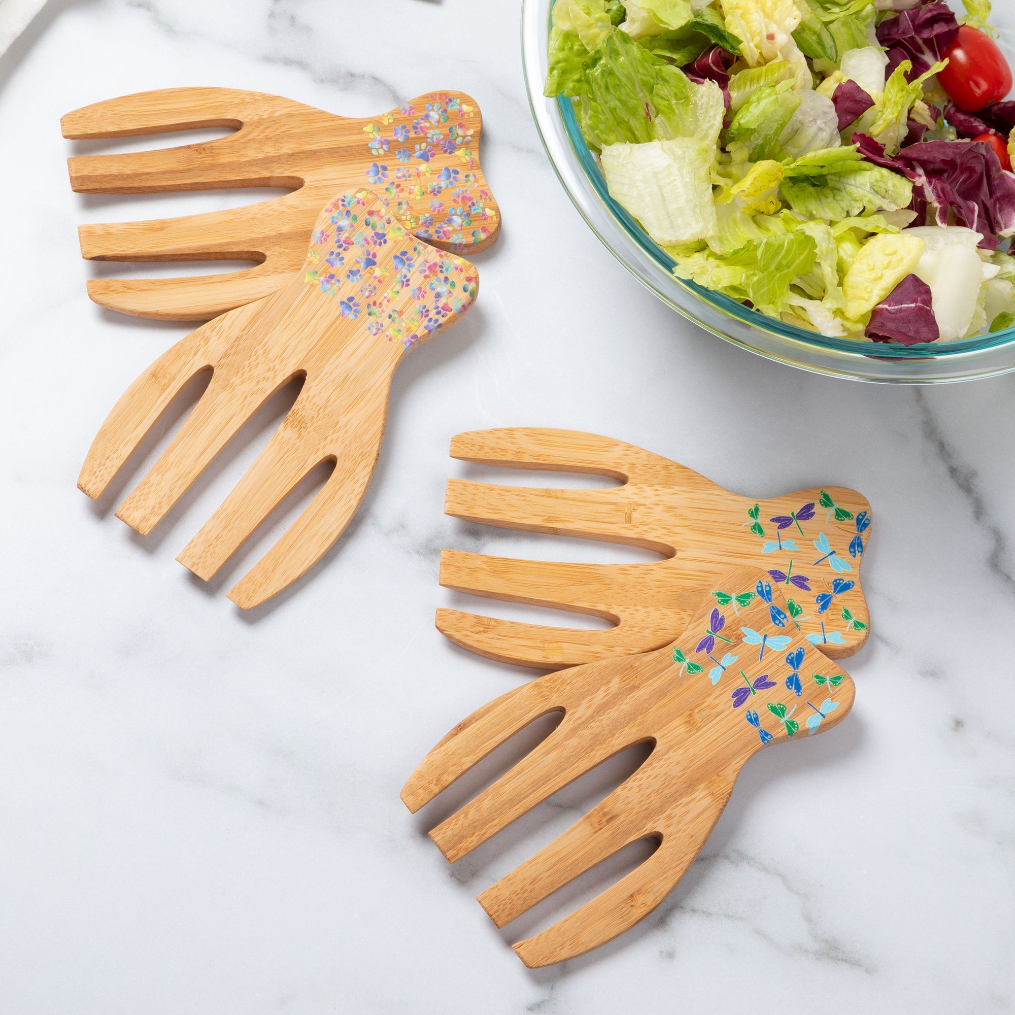 Bamboo Bear Claw Salad Serving Set - Aaria Tees Aaria Tees