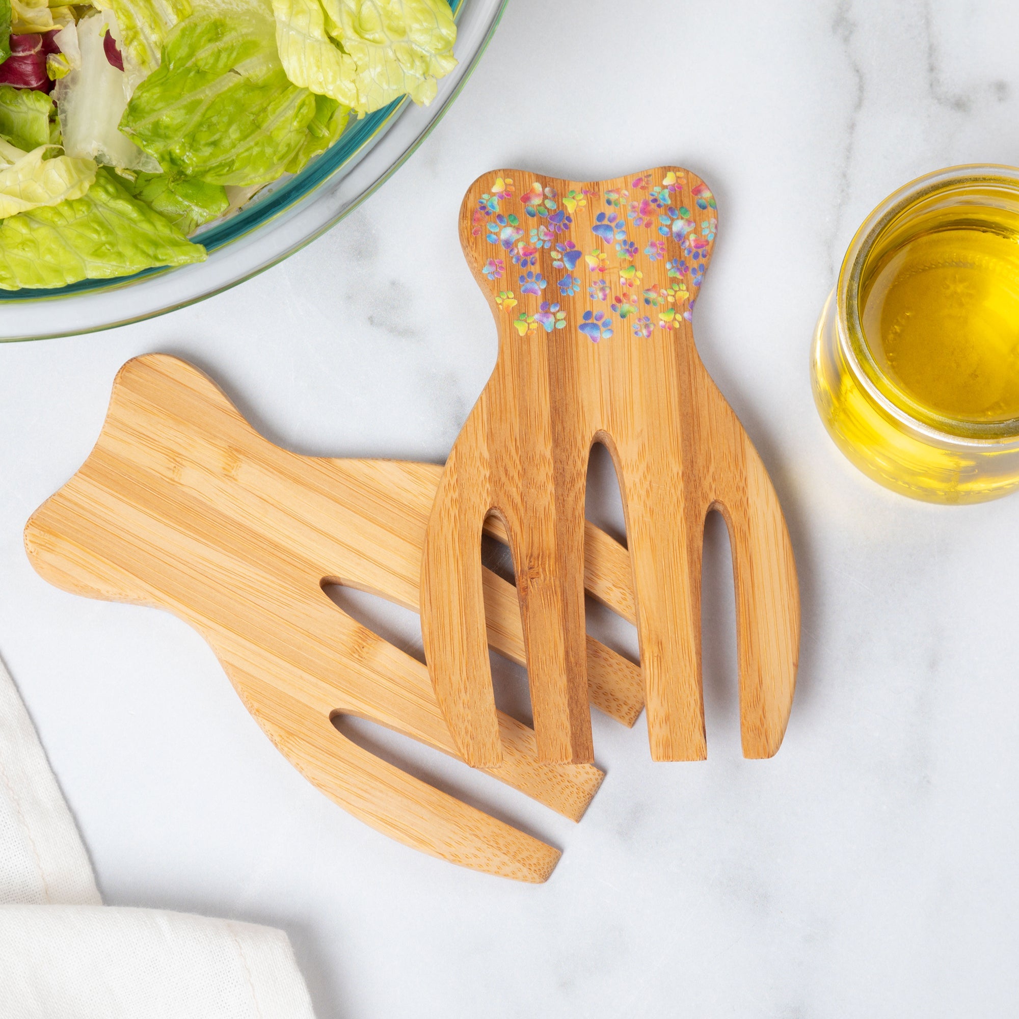 Bamboo Bear Claw Salad Serving Set - Aaria Tees Aaria Tees