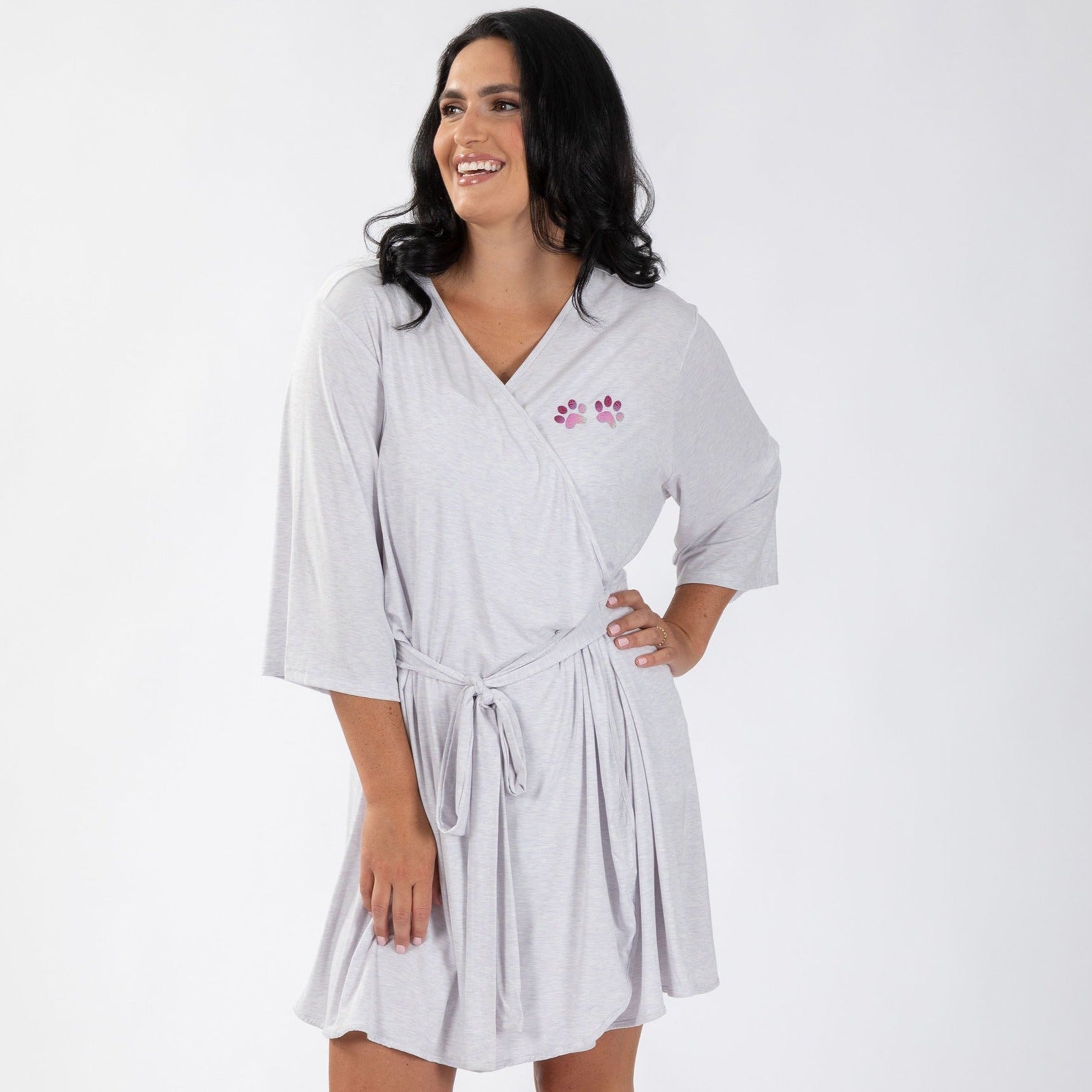 Paw Print Jersey Knit Robe - Aaria Tees Aaria Tees