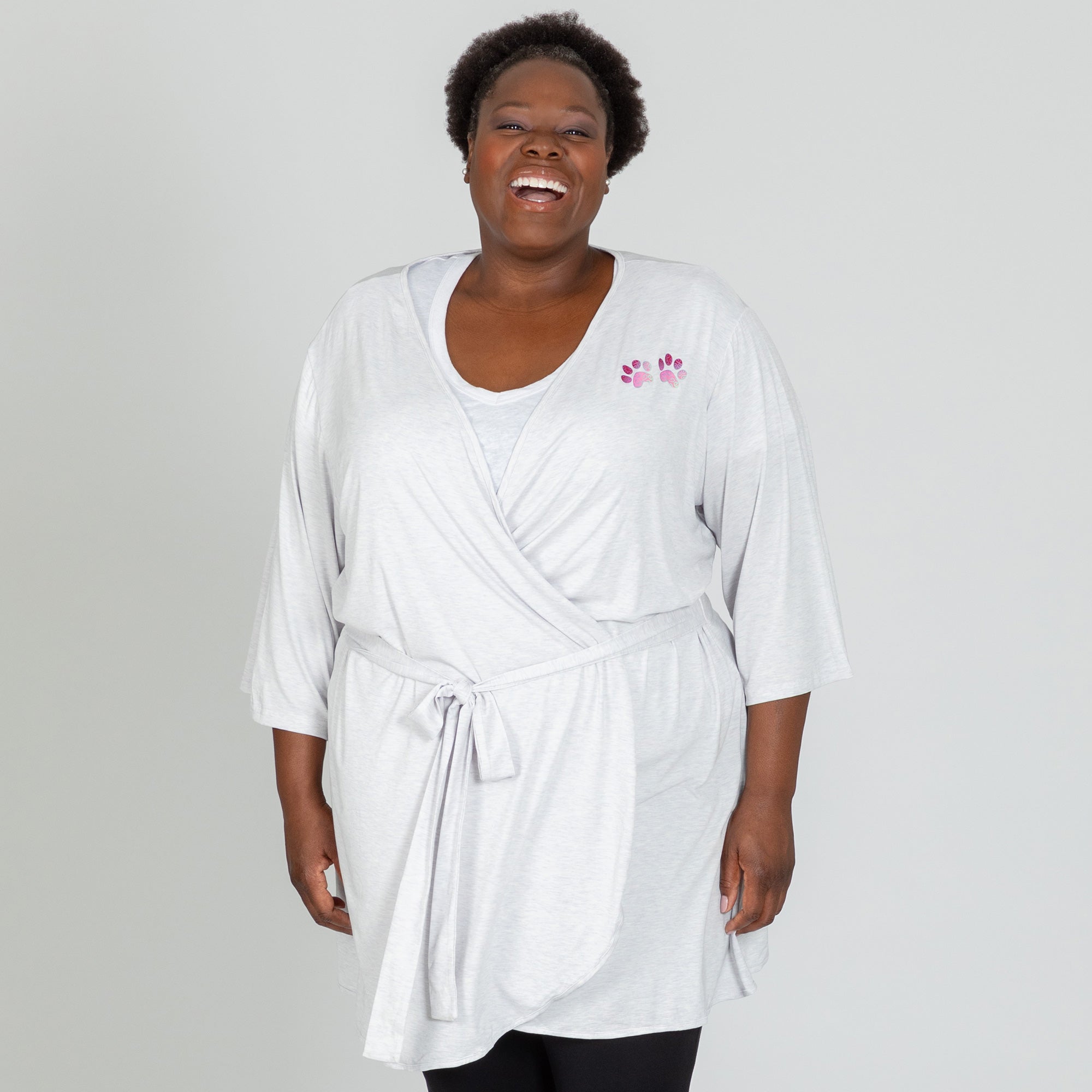 Paw Print Jersey Knit Robe - Aaria Tees Aaria Tees