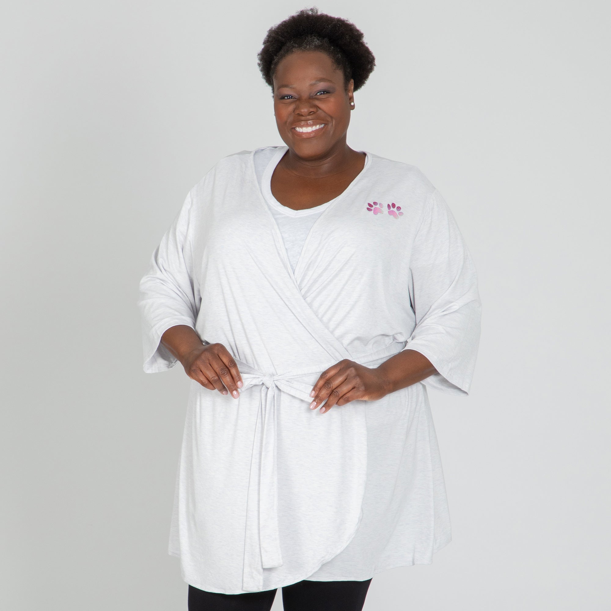 Paw Print Jersey Knit Robe - Aaria Tees Aaria Tees