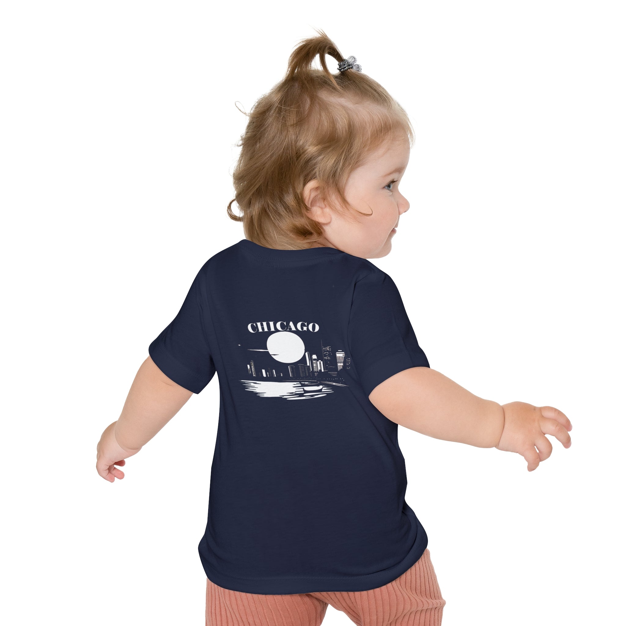 Mystery Noir Chicago Skyline Sunset Unisex Baby Short Sleeve T-Shirt - Aaria Tees Aaria Tees
