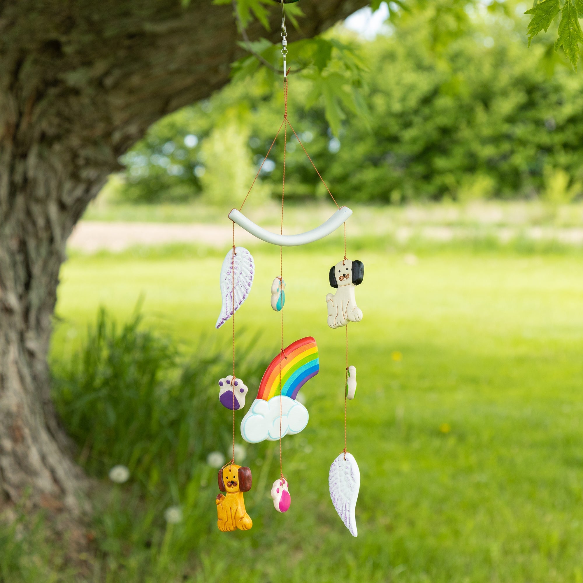 Rainbow Bridge Pet Memorial Ceramic Wind Chime - Aaria Tees Aaria Tees