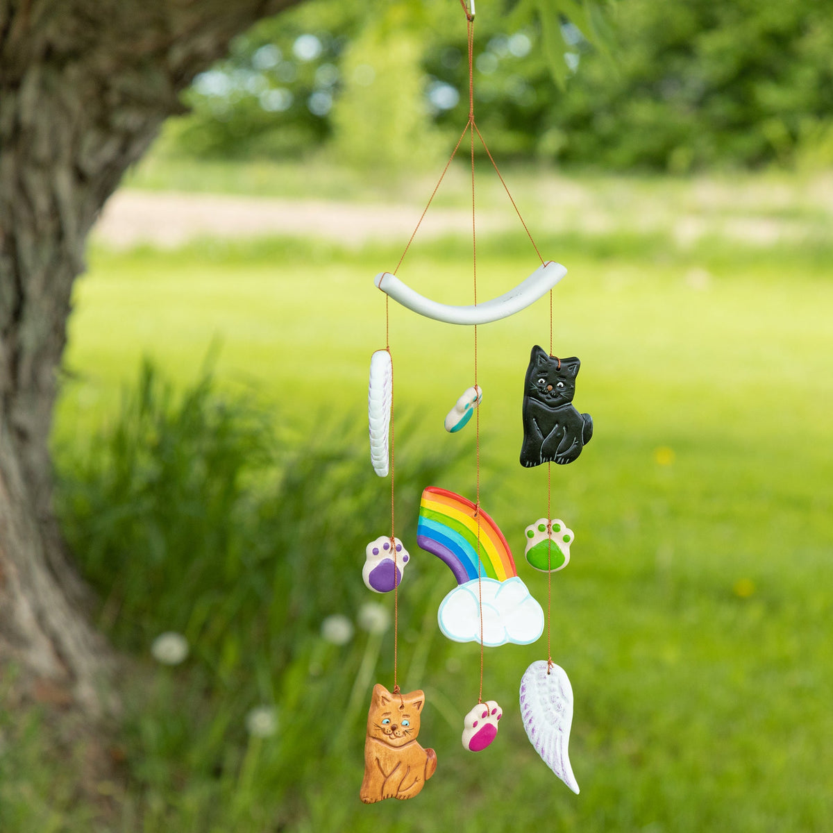 Rainbow Bridge Pet Memorial Ceramic Wind Chime - Aaria Tees