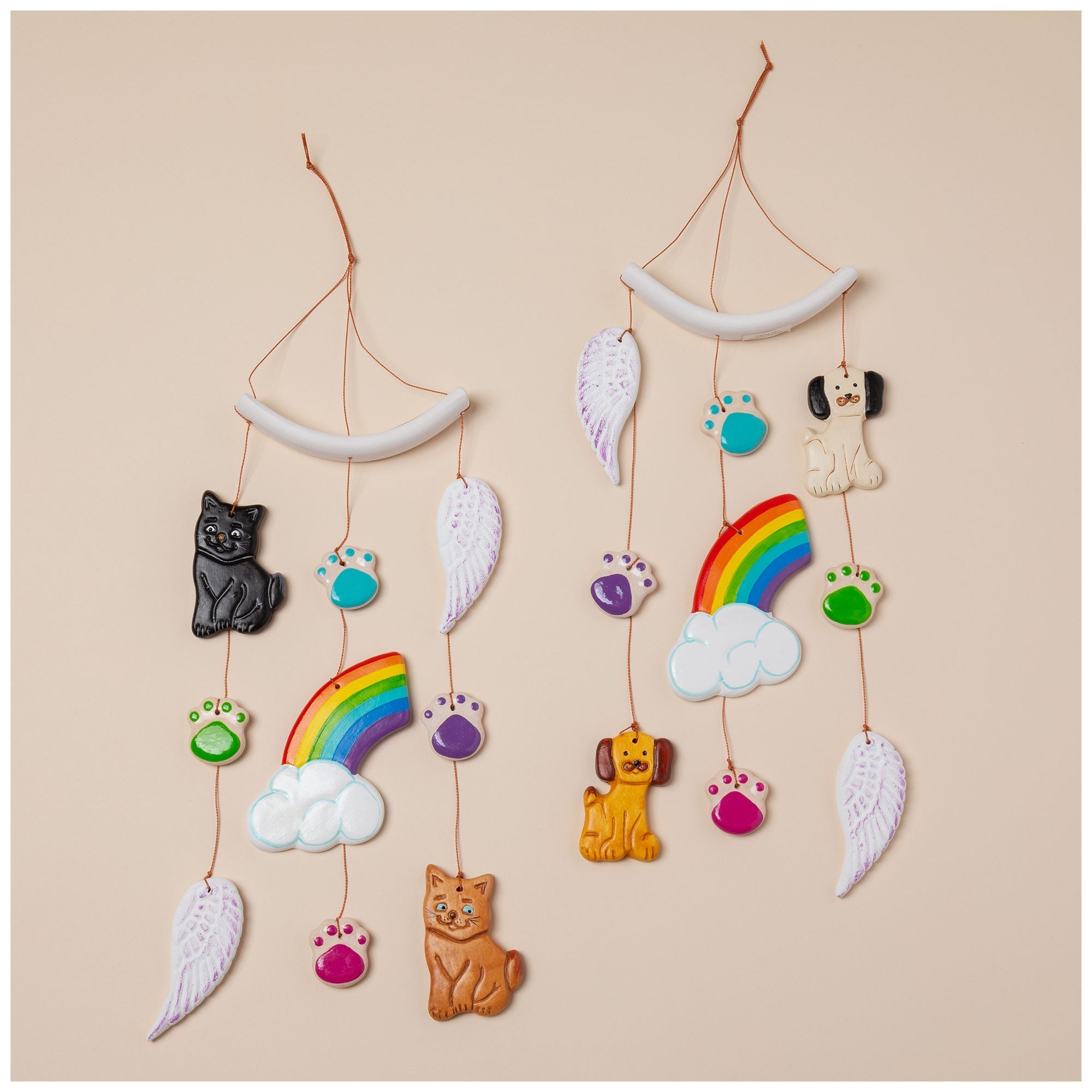 Rainbow Bridge Pet Memorial Ceramic Wind Chime - Aaria Tees Aaria Tees
