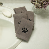 Embroidered Paw Wash Cloth - Set of 4 - Aaria Tees Aaria Tees